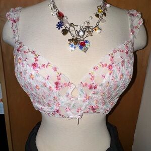 NWT - For Love & Lemons Lottie Floral Print Underwire Bra